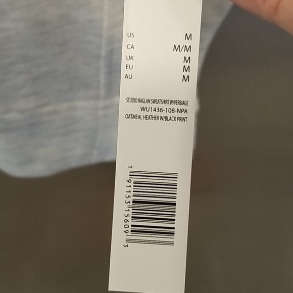 💕RAE DUNN💕 Raglan Merci Graphic Sweatshirt XL - Picture 7 of 11